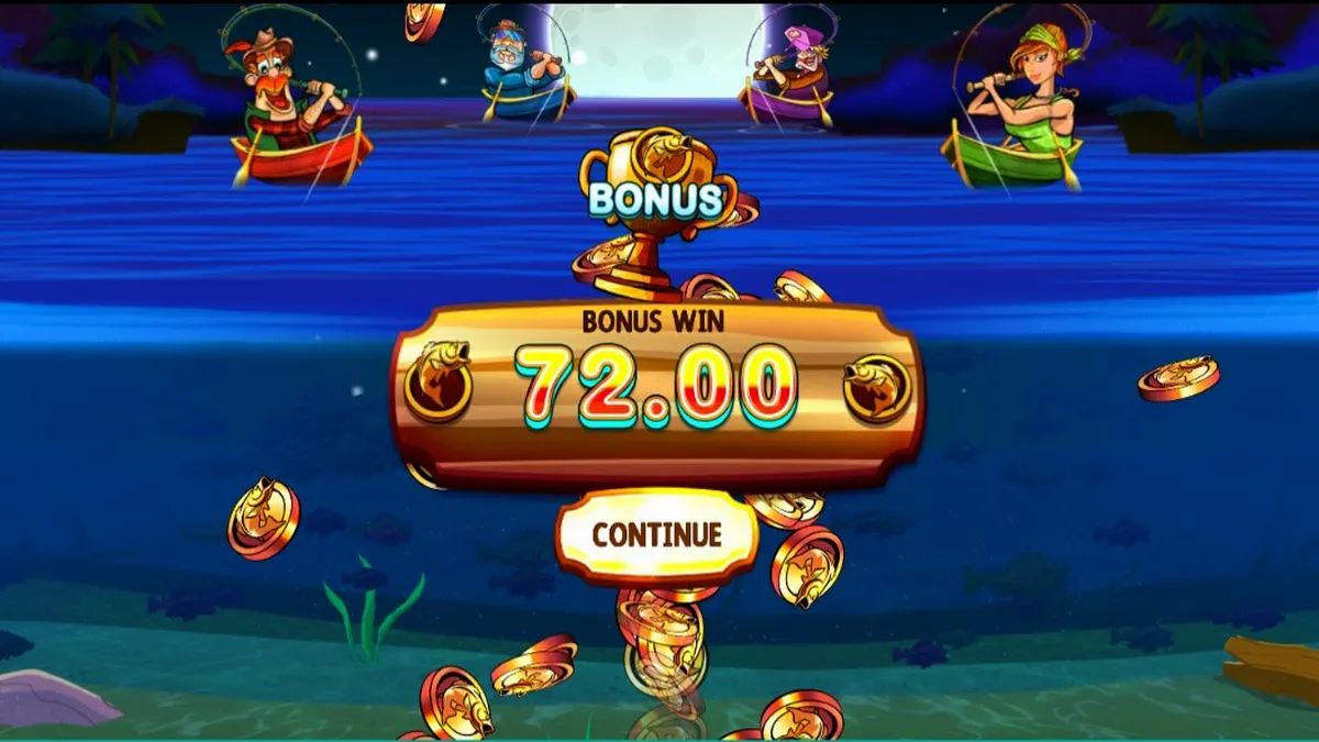 Tampilan visual slot All About the Bass 2: Froggy Style dengan tema rawa dan karakter pemancing kartun.